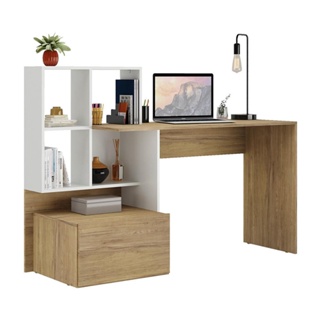 Escrivaninha Mesa para Computador Multimóveis Atlantis FG6003 Branca/Rustic em Oferta na Shopee