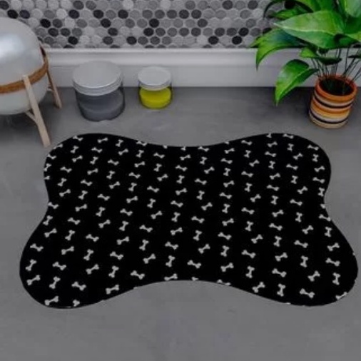 Tapete Pet Ossinho Para Comedouro Osso 46x30
