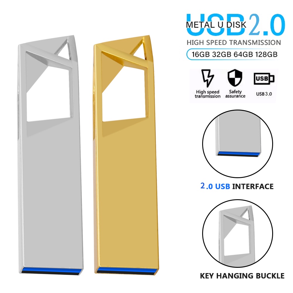 Hot Sale Metal 2.0 USB Flash Drive Pen Drive 4GB 8GB 16GB 32GB 64GB 128GB USB Stick 2. 0 Flash Drive High Speed Pendrive