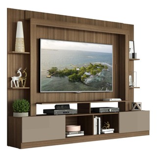 Estante para TV até 65" Multimóveis Oslo FG3395 Madeirada/Lacca Fumê em Oferta na Shopee