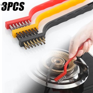 3Pcs Conjunto De Escova Multicolor Para Limpeza De Arame Com Cabo Longo De Plástico Cozinha Doméstica Soldagem De Fogão A Gás De Escória