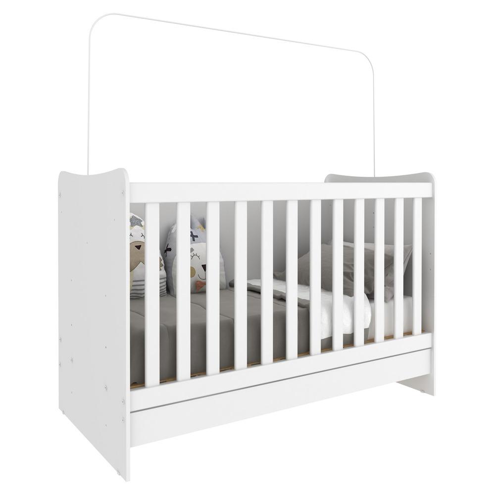 Berço 4 em 1 para Colchão 60 x 130 cm Multimóveis Evolution vira Escrivaninha FG0541PN Branco - Mom & Baby