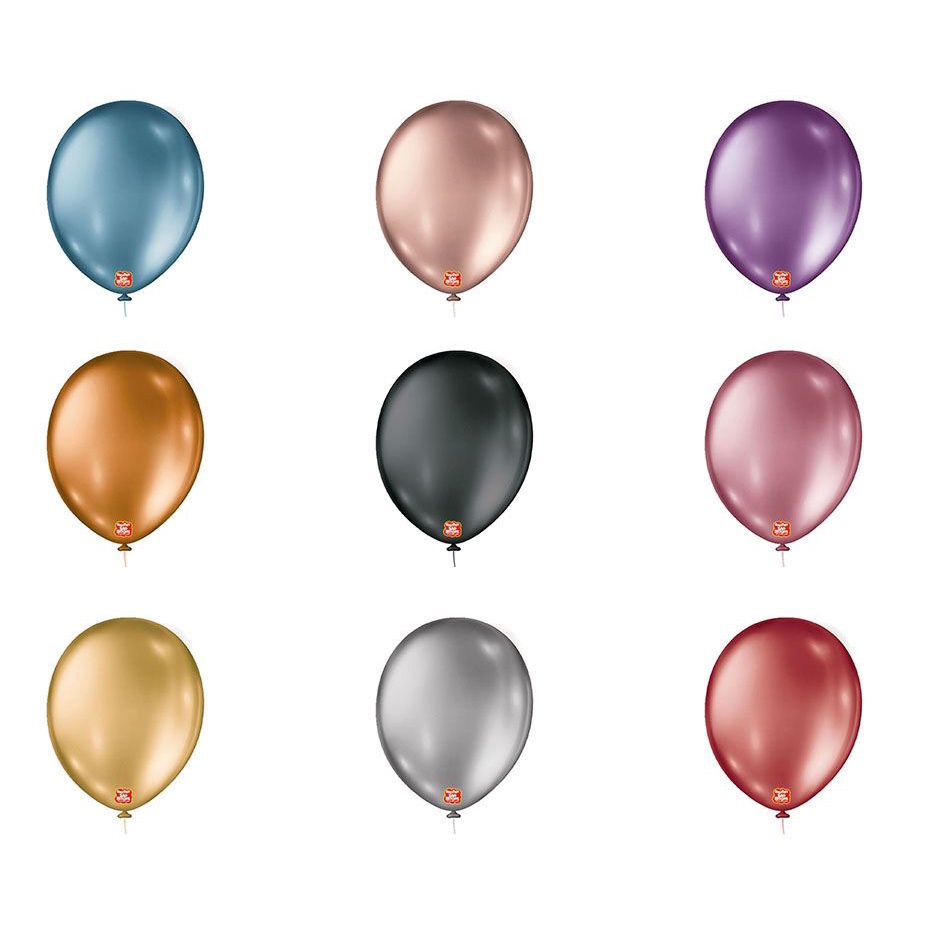 Balões São Roque Metalizado Nº 16 Redondo C/10un Escolha á cor em Oferta na Shopee