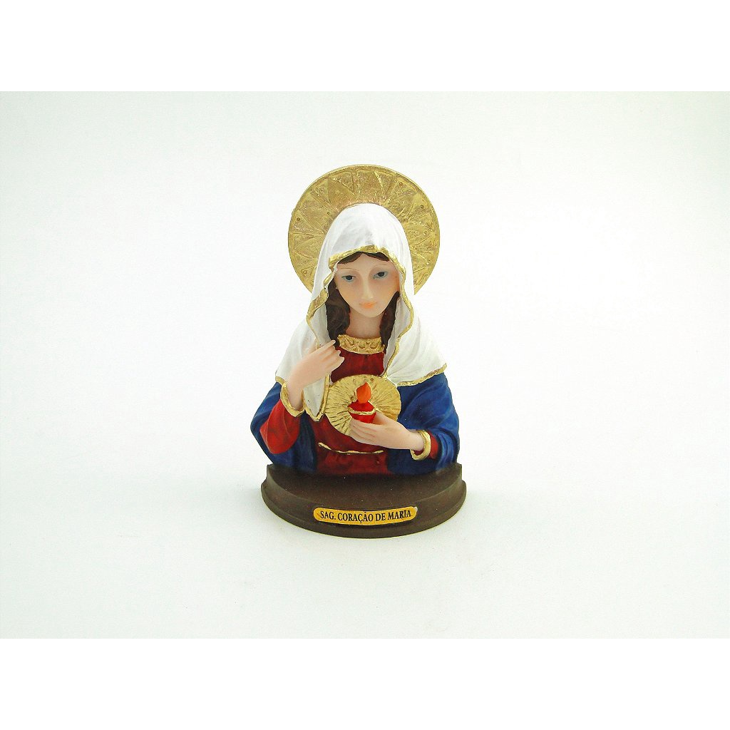 Imagem Imaculado Coração de Maria Busto Resina 12 cm