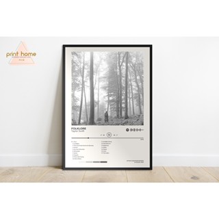 Quadro Placa MDF Spotify Álbum Taylor Swift Folklore