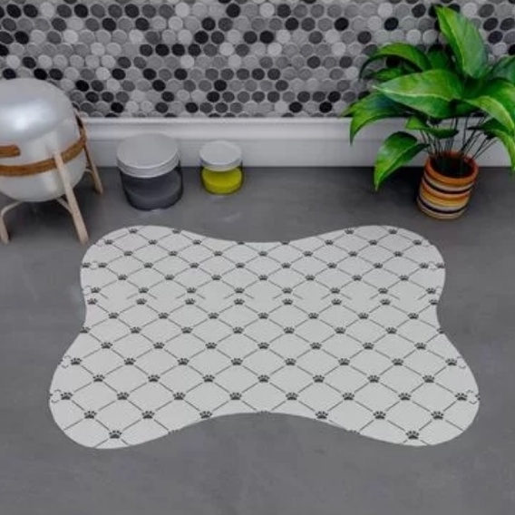 Tapete Pet Patinha Para Comedouro Osso 46x30