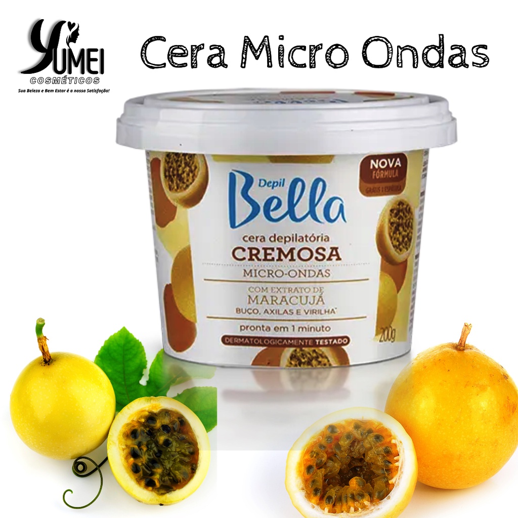 CERA MICRO-ONDAS CREMOSA MARACUJÁ DEPIL BELLA 200G em Oferta na Shopee