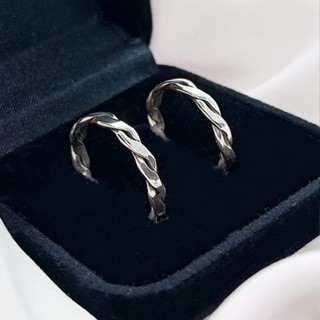 Par de Alianças Torcido Prata 925 Legítima Original 3mm + Caixa de Veludo