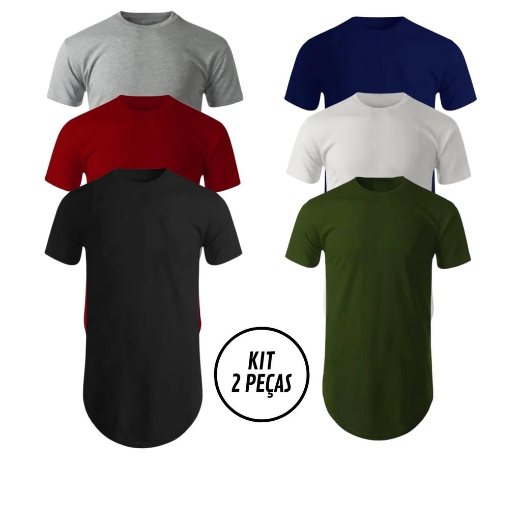 Kit 2 Camiseta Long Masculina Oversized Swag Longline Lisa