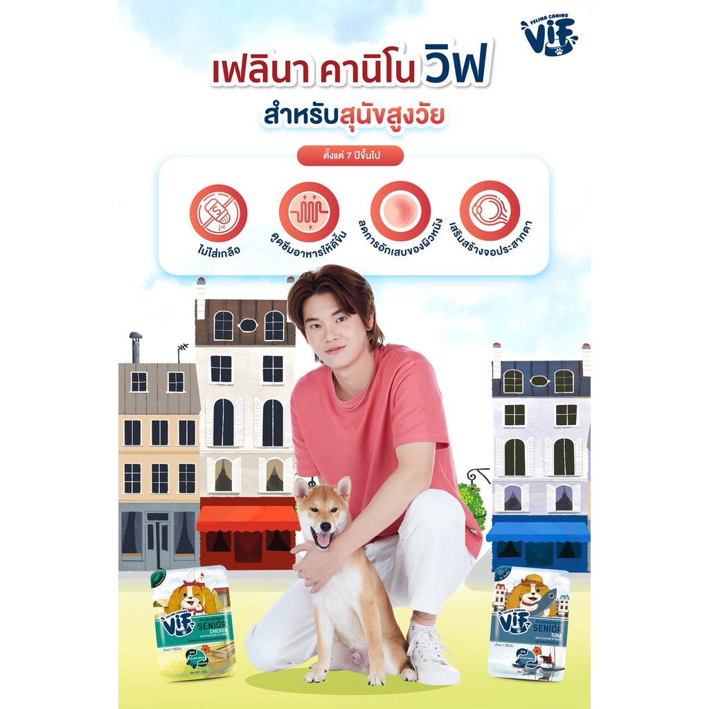 [12ซอง] Felina Canino VIF อาหารสุนัขแบบเปียก ชนิดซอง 75g - ภาพที่ 5