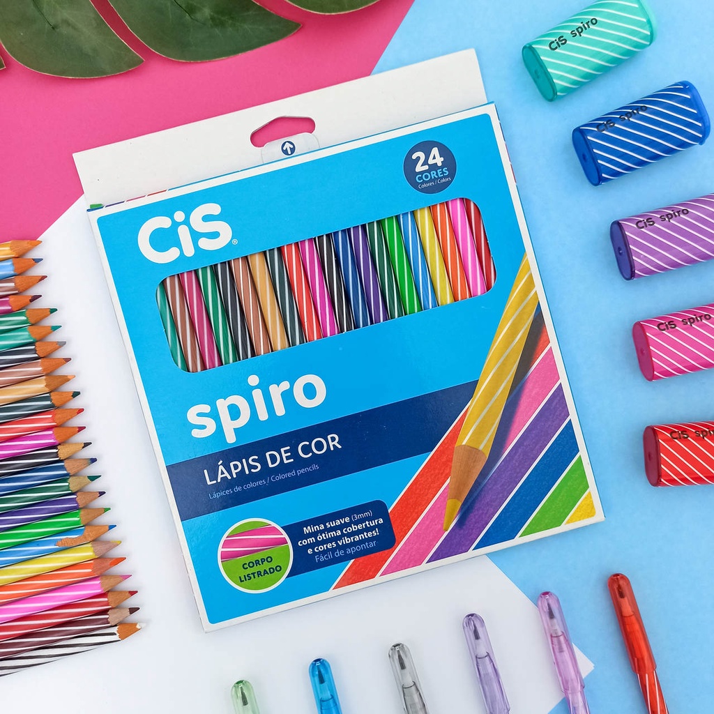 Lápis de Cor Spiro 24 Cores - Cis