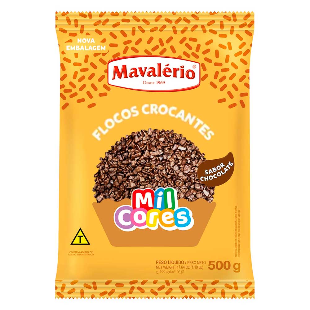 Flocos Sabor Chocolate Crocantes Mil Cores 500g - Mavalério