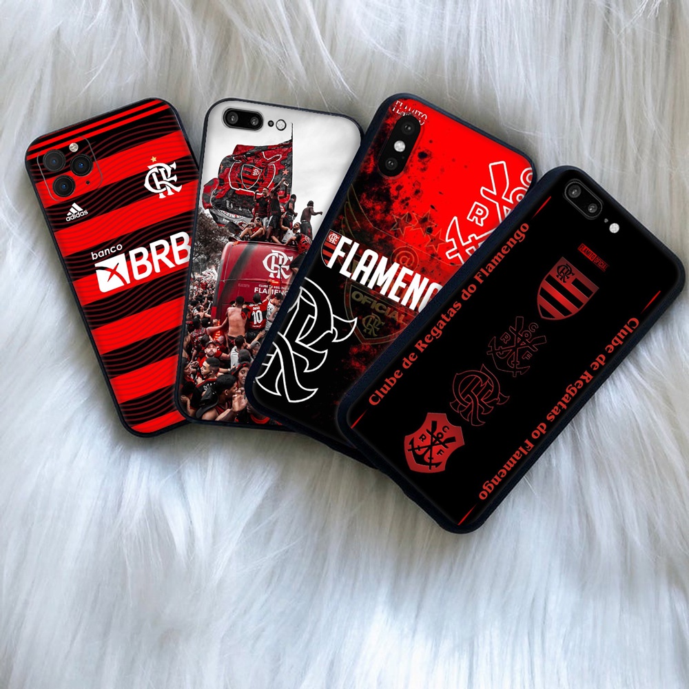 Capa flamengo iPhone 6S Plus 7 8 5S XS XR Max Apple 11 Pro 6 7 8 De Celular Preto Flexível