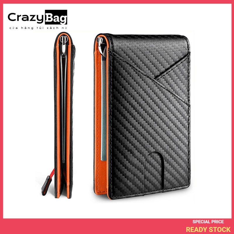 Crazy Bag Dollar clip Men's wallet Foreign trade carbon fiber wallet Men's walle