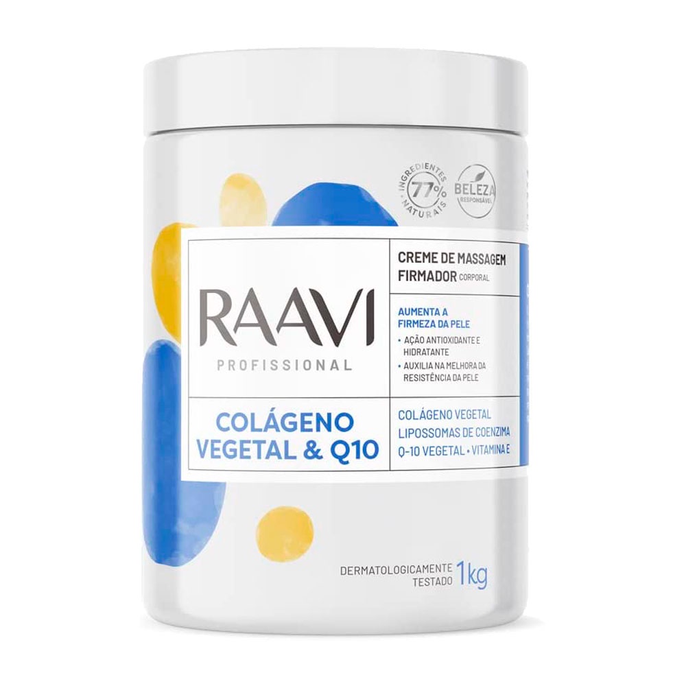 Creme De Massagem Colágeno Vegetal E Q10 Raavi 1kg