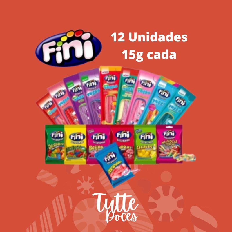 Balas/Gelatinas Fini Display 15g Caixa Fechada 12 Uni | Shopee Brasil