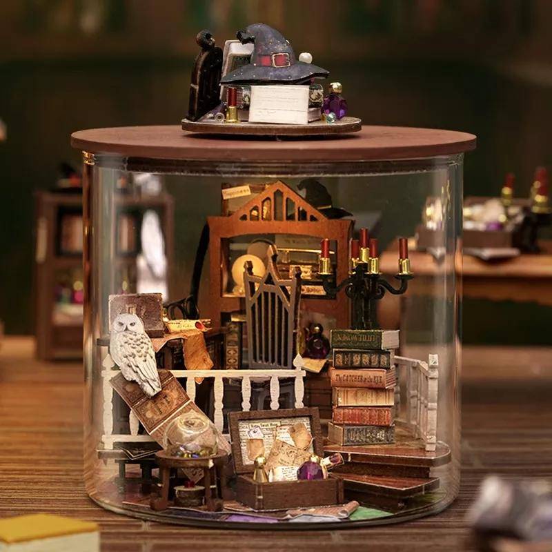 Harry Potter DIY Dollhouse Magic Miniatura Kit De Construção Com Móveis Casa De Brinquedos Presente De Aniversário
