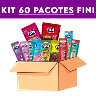 Kit com 60 pacotes Bala Fini Sabores Variados