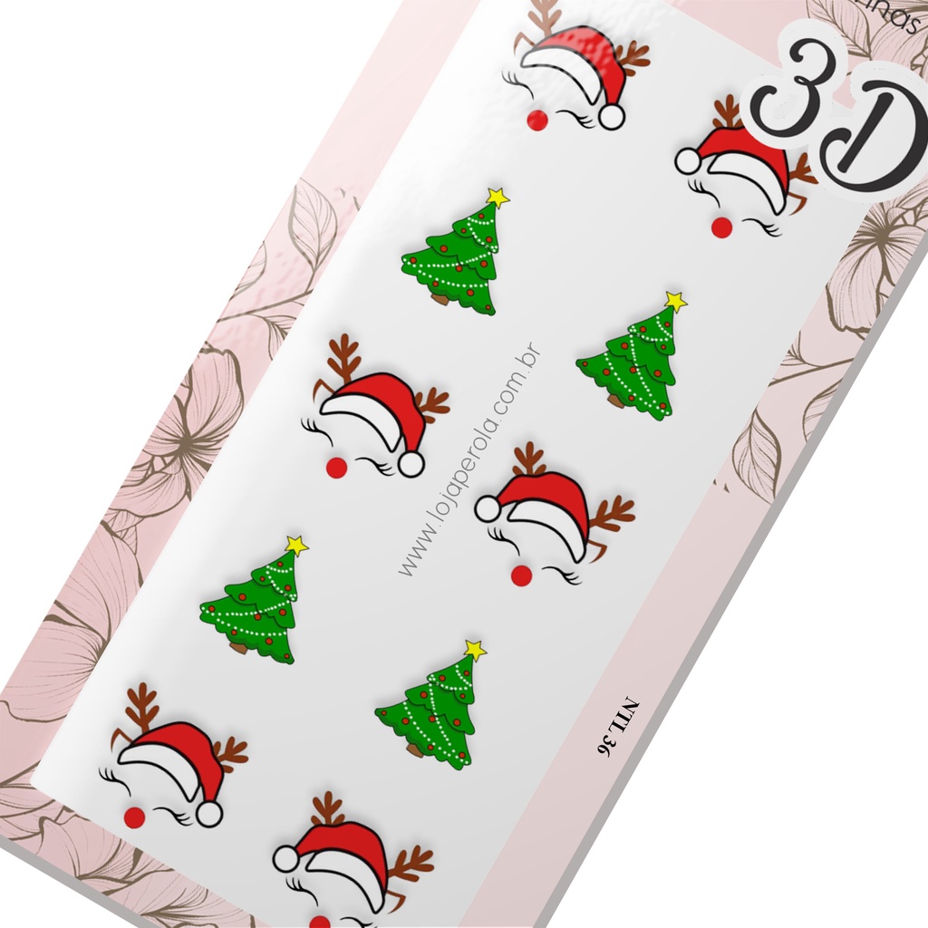 Adesivo 3D para Unhas Natal-NTL 36