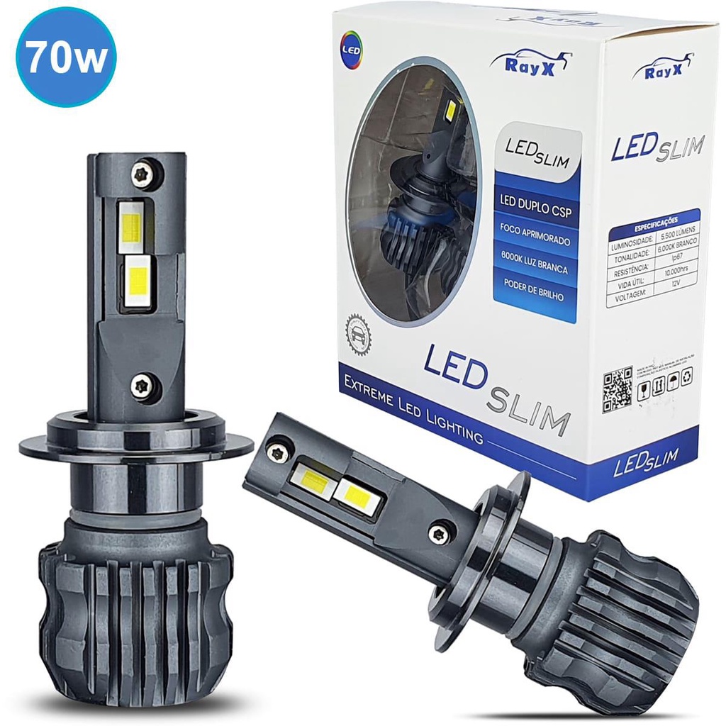 Ultra Led Slim RayX 11.000 Lumens 70W 6000k H4