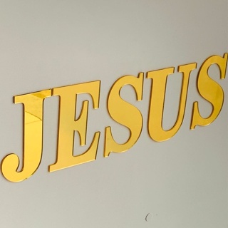 Palavra Decorativa Jesus em Acrílico Espelhado Promoção em Oferta na Shopee