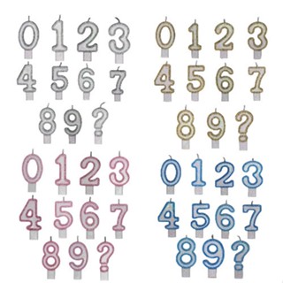 Vela Aniversário Números Dourado/rosa/prata/azul 1 Ao 9 E ?