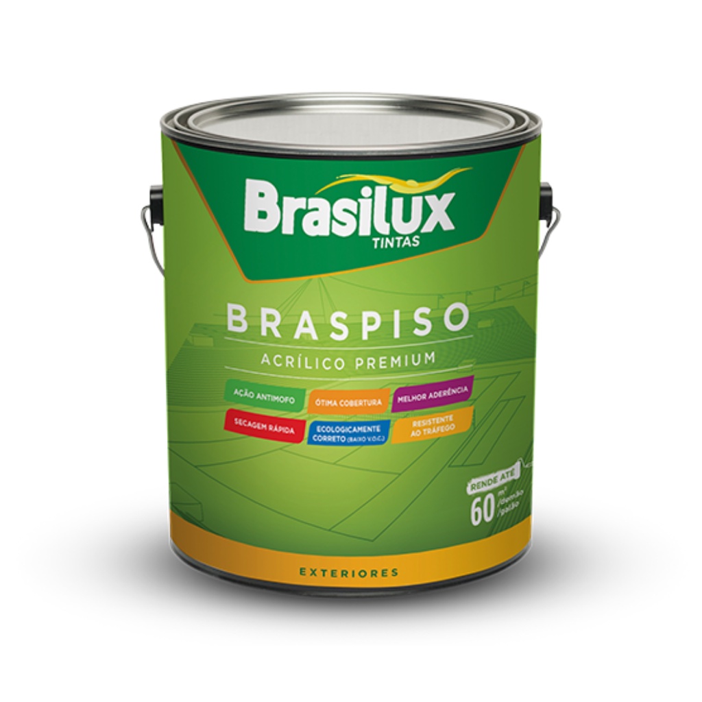 Tinta Piso Braspiso Cinza Escuro Fosco 3,6 Litros Brasilux em Oferta na Shopee