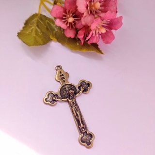 10 Cruz de São Bento Grande Ouro Velho - Crucifixo para Terço em Oferta na Shopee