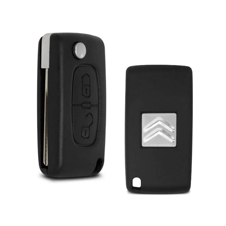 Chave Canivete Citroen C3, C4, Aircross, Xsara Picasso - Somente a Capa com Emblema, 2 Botões CE0523 em Oferta na Shopee