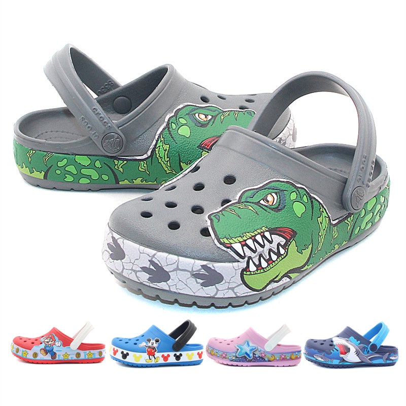 Sapatos De Criança crocs Padrão Dinossauro 3D Boy Girl Sandálias Bonitas  [026] | Shopee Brasil