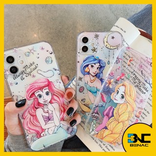 Capinha em Silicone Flexível Transparente de Princesas do Desenho Animado para iPhone - 11/12/13/14 Pro/15Pro Max | 14 Plus | 12/13 Mini | X/XR/XS Max | 7/8/SE2020 | 7/8 Plus