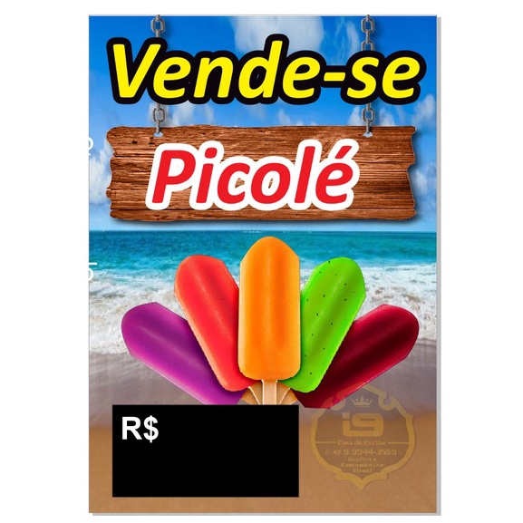 Banner PRONTO Vende-se Picolé 50x35 ENVIO IMEDIATO | Shopee Brasil