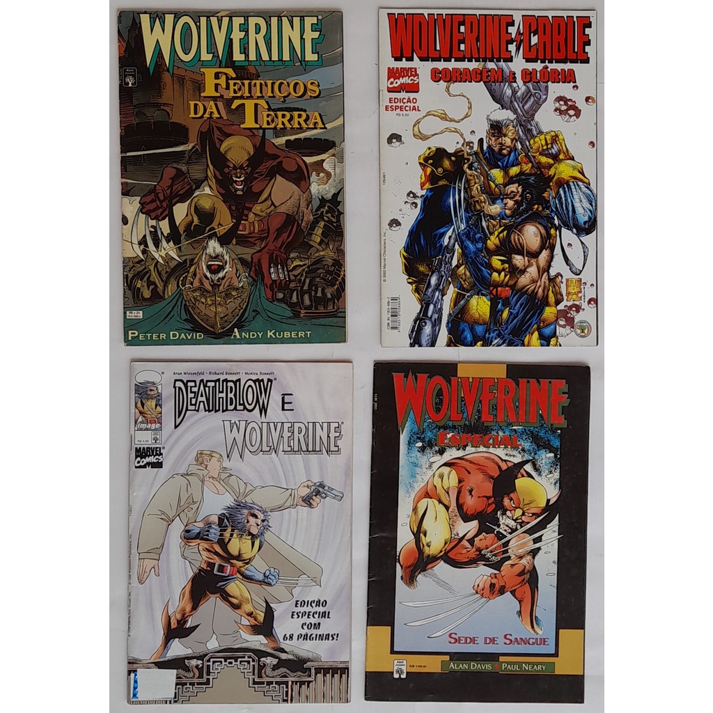 Wolverine Feitiços Da Terra Coragem E Glória - Andy Kubert - Português - Abril - Edição 4 - Kit - Mole - 4 Volume - Ano