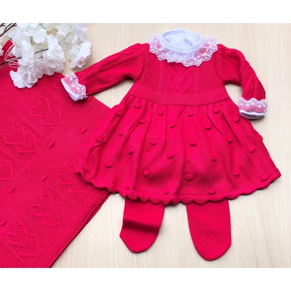 Kit Maternidade Saida De Maternidade Menina Pink Tricot