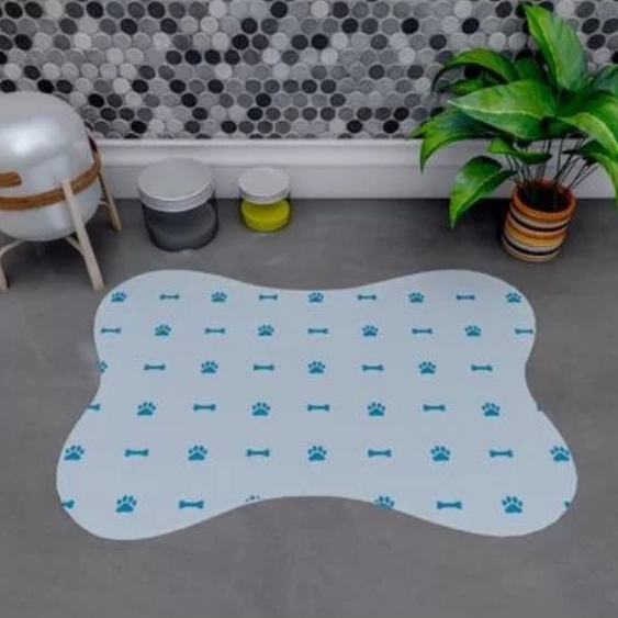 Tapete Pet Ossinho Para Comedouro Osso 46x30