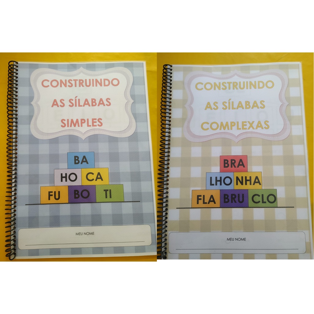 KIT SÍLABAS - Caderno de Sílabas Simples e Complexa + Tabuada de Multiplicação