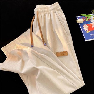 Calça De Veludo Reta Larga Para Mulheres Coreana Americana Retrô Ins Versátil Casual