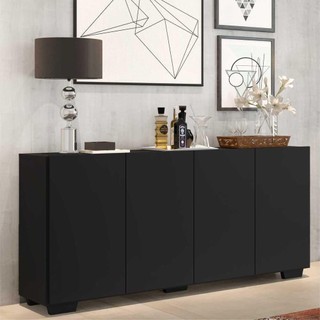 Aparador Buffet Multimóveis Veneza 4 Portas FG3557 Preto em Oferta na Shopee