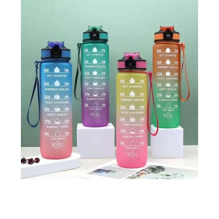 Garrafa De Água Squeeze Motivacional Fitness Para Academia Viagem 1L  CA09733