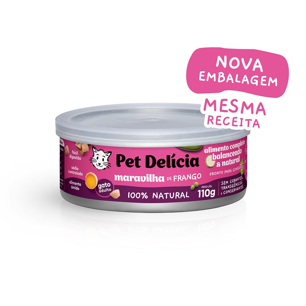 Racao Umida Pet Delicia Gatos Maravilha de Frango - 110g - Pets