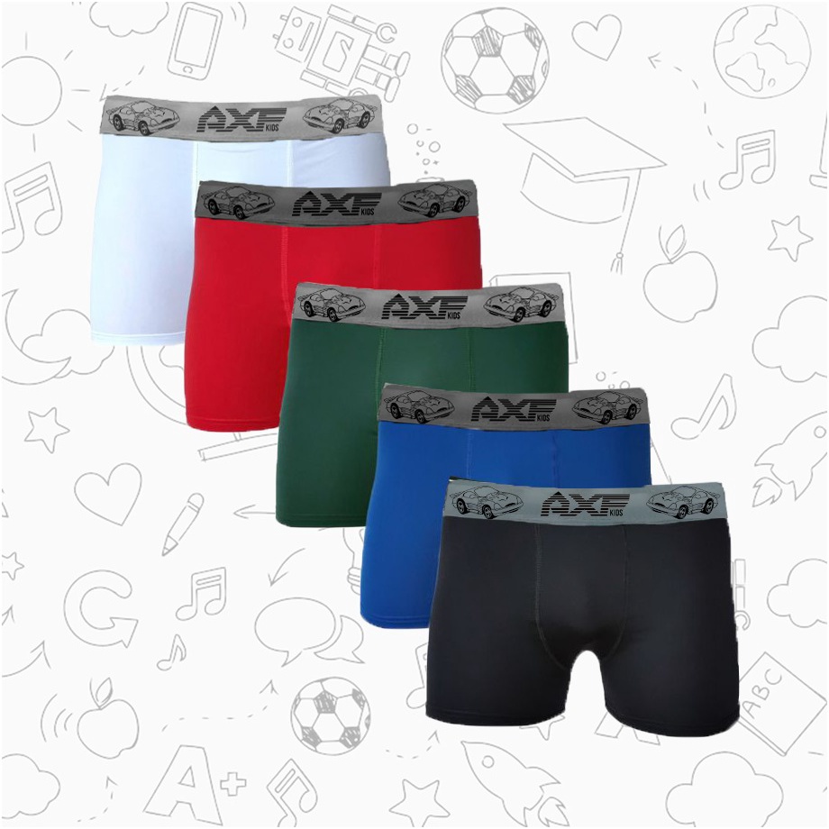 Kit 10 Cuecas Box Boxer Infantil Micro Fibra