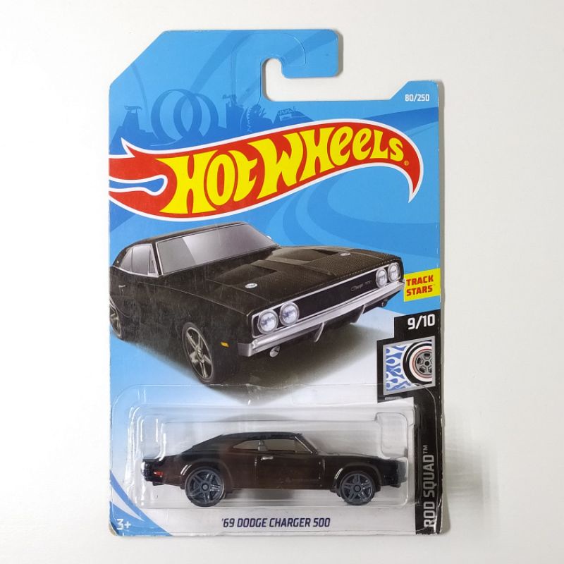 Hot Wheels '69 Dodge Charger 500 Preto - Rod Squad