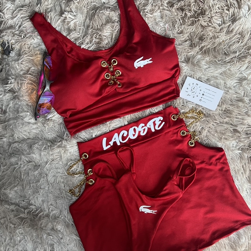 conjunto trio corrente saia cropped calcinha