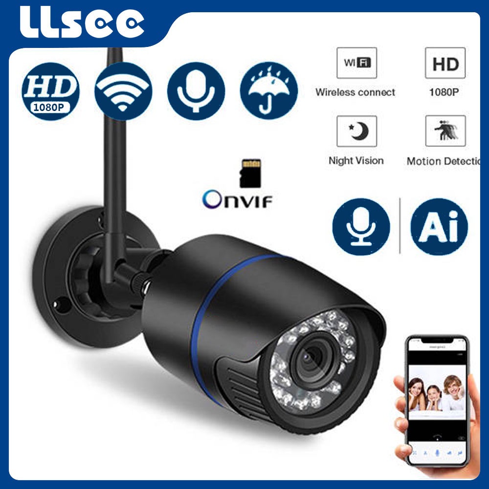 LLSEE Onvif Vigilância Cctv Câmera Ip Câmera De Segurança 1080 P Sem Fio WiFi Ao Ar Livre Com Hd Câmera Ip Sem Fio Ao Ar Livre Câmera De Vigilância