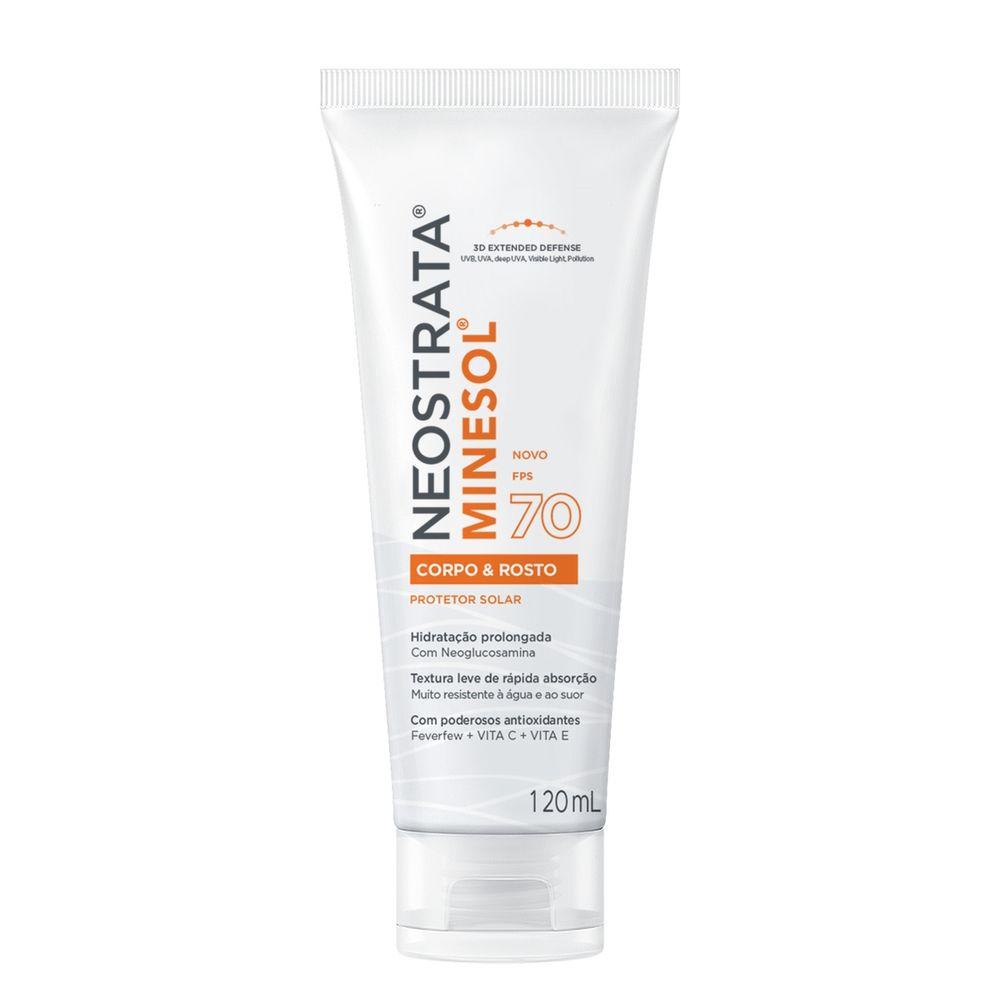Protetor Solar Neostrata Minesol Corpo & Rosto Fluido Hidratante FPS 70 120ml - Beauty