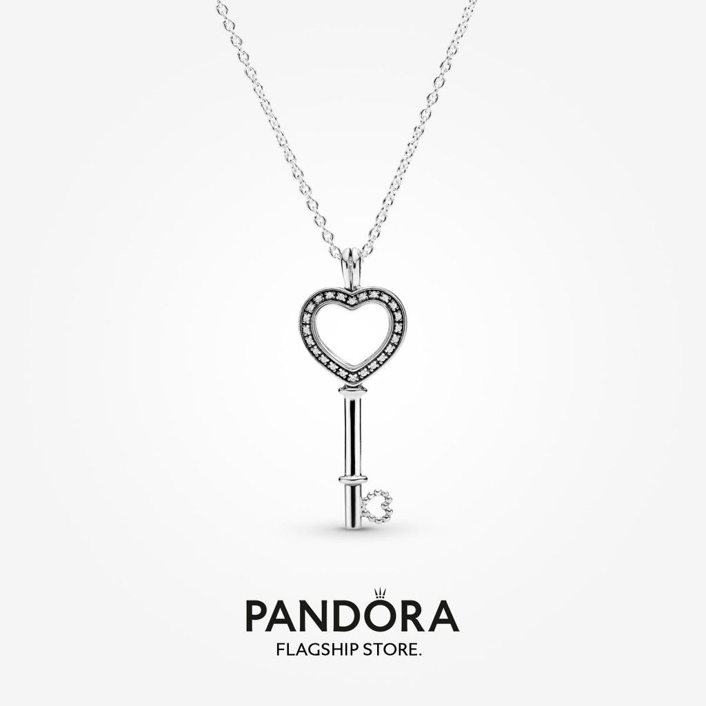 pandor_a Colar De Jóias De Prata Lockets Heart Key Necklace (80cm) Acessórios w843