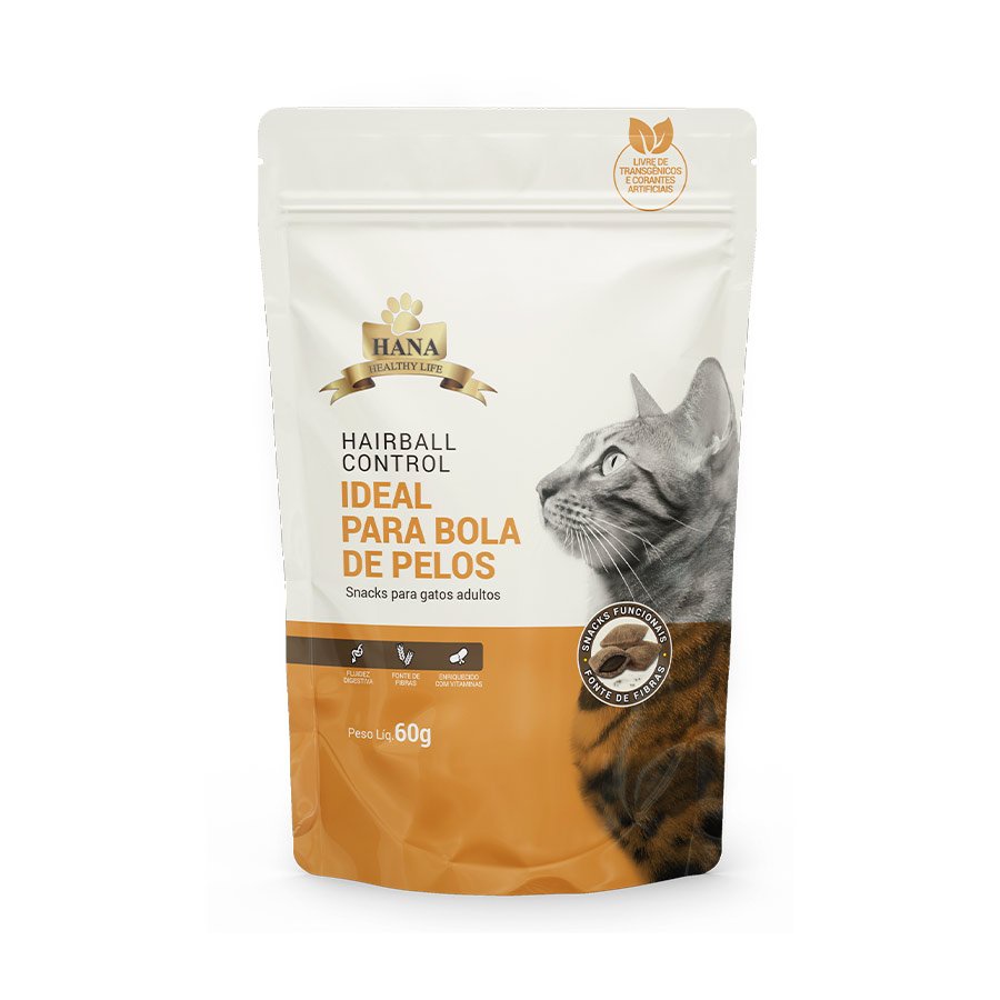 Snack Hana Nuggets Hairball Control Para Gatos 60g em Oferta na Shopee