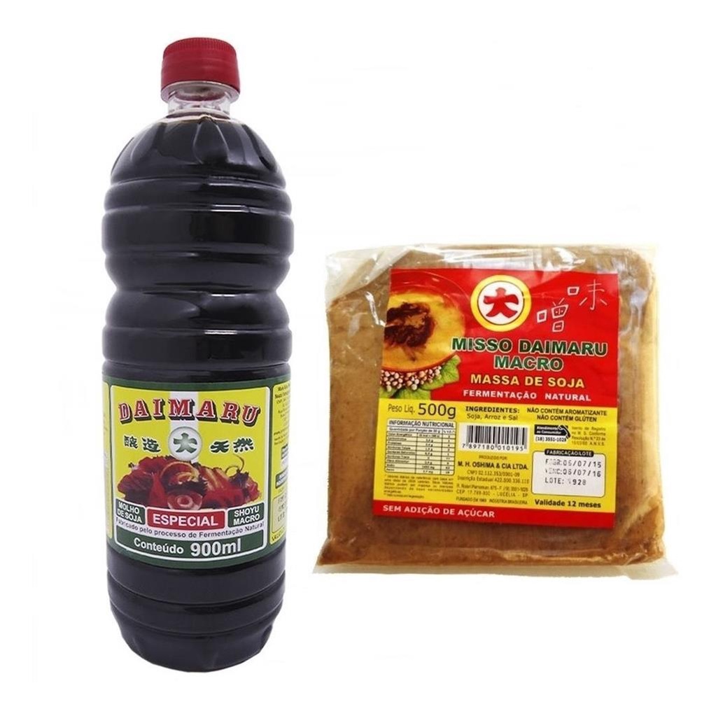 Combo Daimaru Macrobiotico Shoyu 900ml + Misso Claro 500g