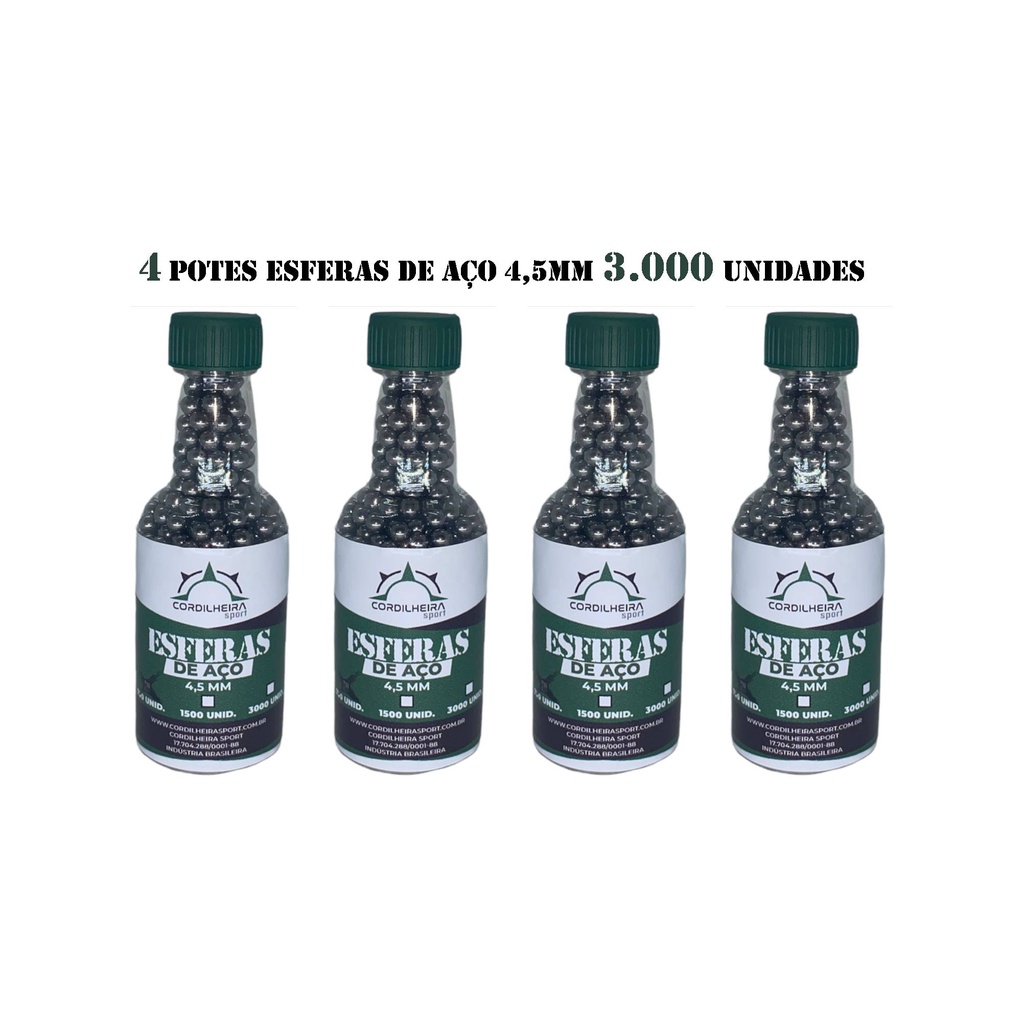 4 Potes de Esferas de Aço Cordilheira 4,5mm | 3.000 Unidades em Oferta na Shopee