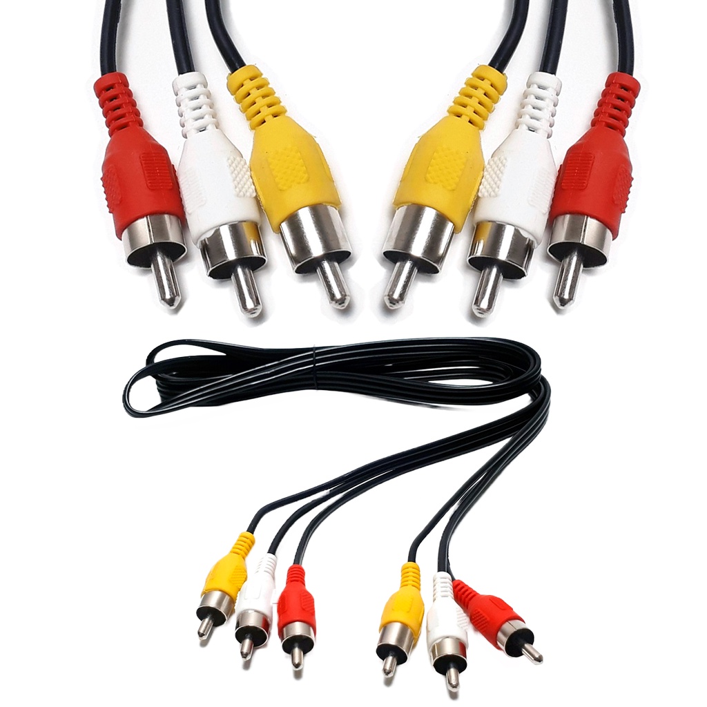 Cabo Rca Audio E Video Tv Av Video Game Som 3 Pontas Receptor Tubo Led Lcd Dvd 1,8 Metros